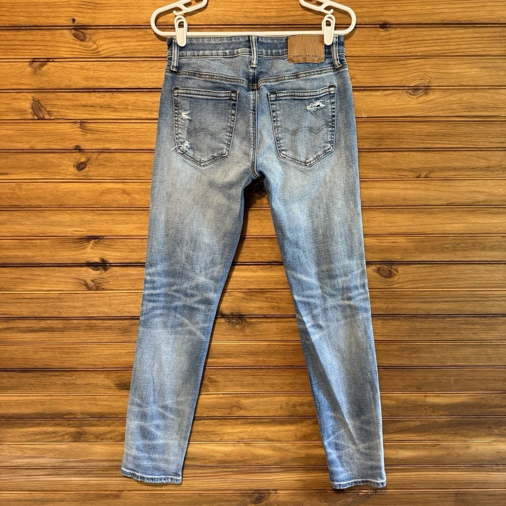 American Eagle Jeans Mens 29x32 Athletic Skinny Distressed Airflex 360 Stretch - Picture 2 of 10